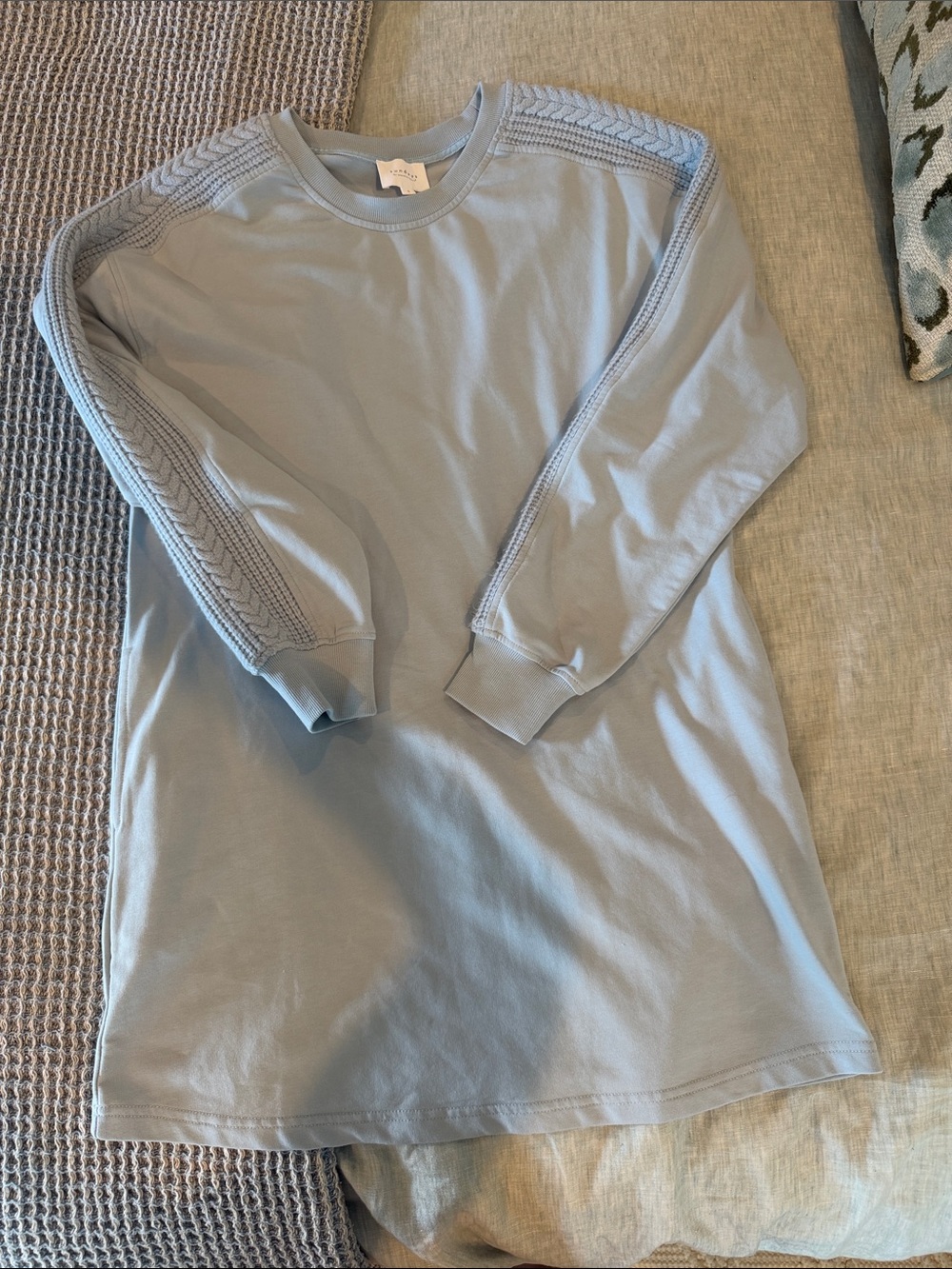 sundays Light Blue Long Sleeve sweatshirt dress